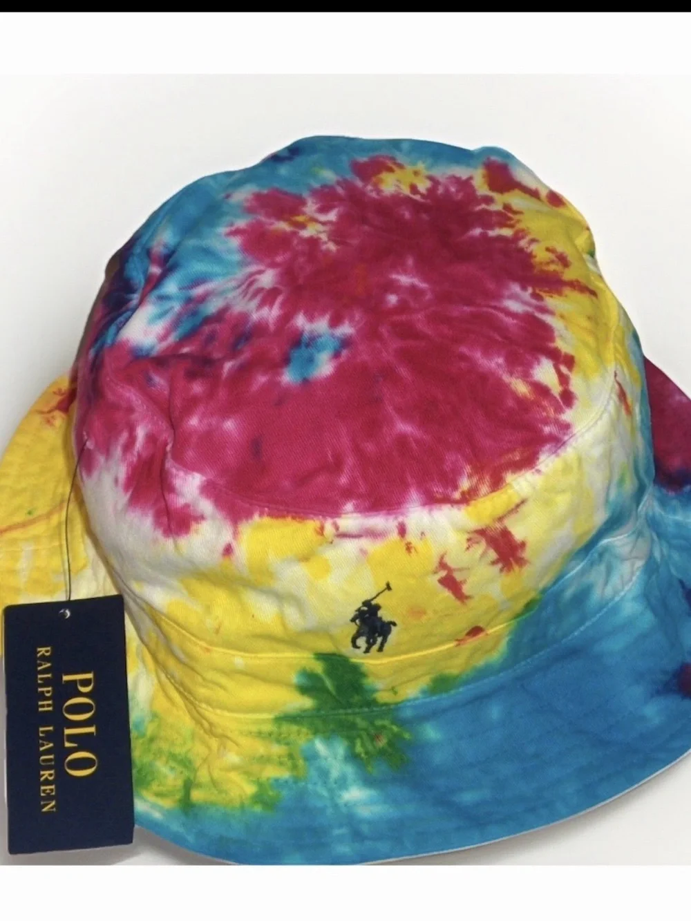 Ralph Lauren Tie-Dye Bucket Hat - Yellow Blue Pink Green